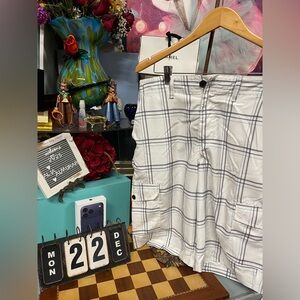 Tony Hawk Men’s Plaid Check Performance Shorts Blue/Gray